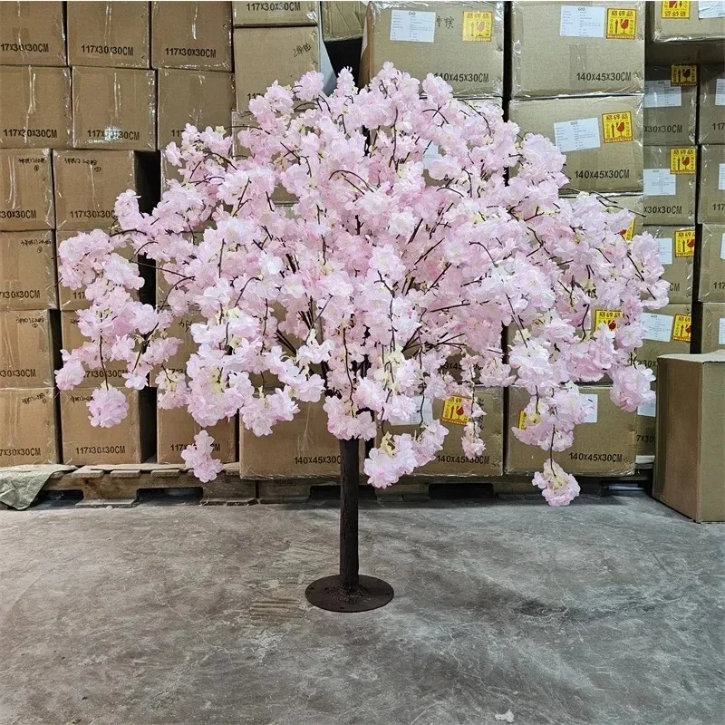 Лидер продаж, декор стола, искусственный шелк, 4 фута, розовый цветок вишни, цветочное дерево для украшения свадебного стола, центральное украшение