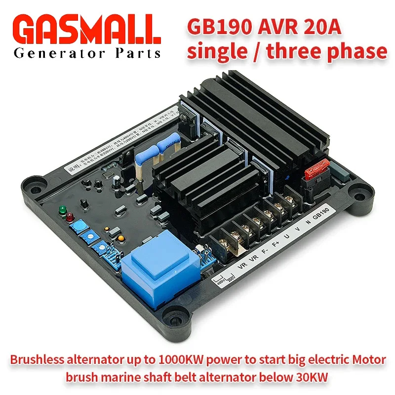 

GB190 AVR Brush Generator Automatic Voltage Regulator 20A Full Wave Excitation Stabilizer module AC 220V 380V Universal kit