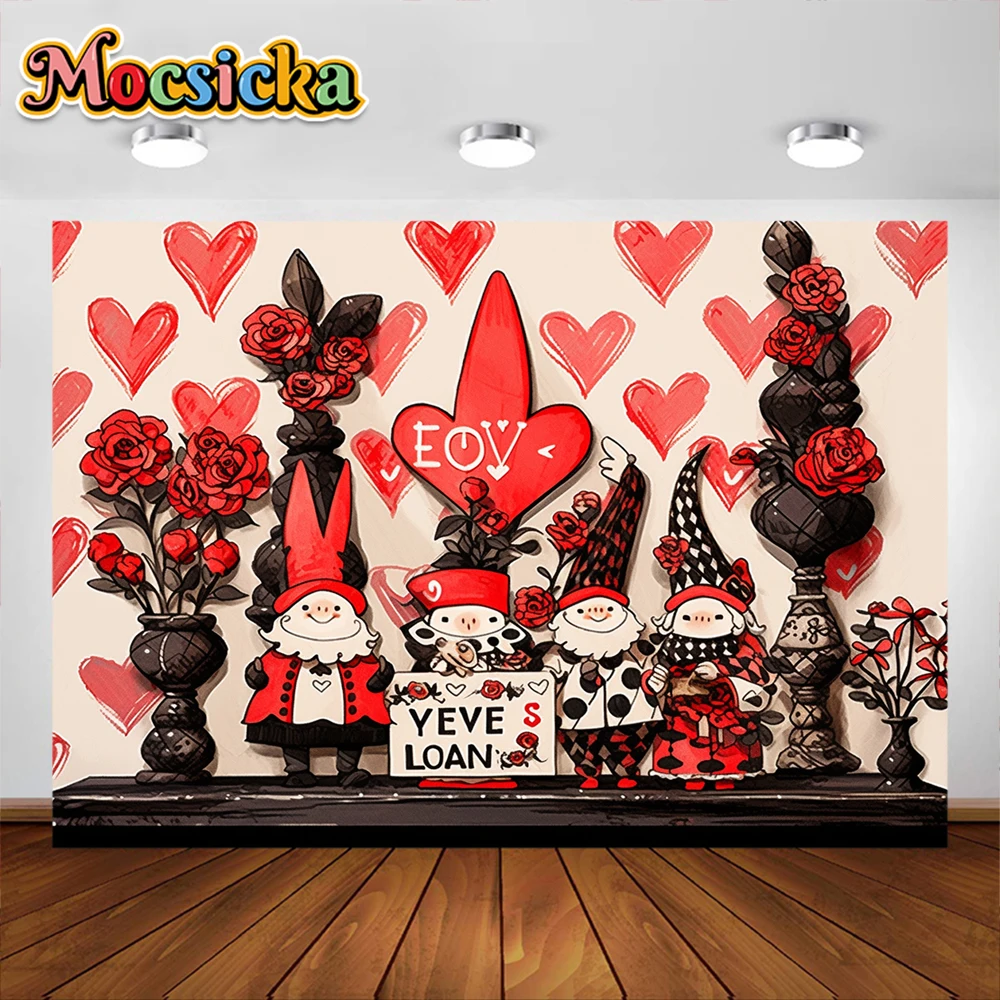 Valentine's Day Photography Background Sweetheart's Dwarf Party Decoration Family Couple Portrait Backdrop Studio Banner Props
