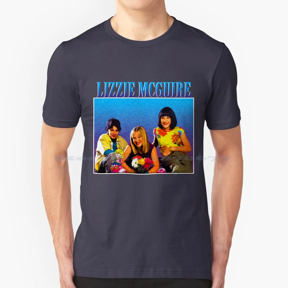 Lizzie-Mcguire-Homage T Shirt 100% Cotton Tee College Hilary Duff University 2000s Channel Cute Cartoon Lizzie Mcgo 90s