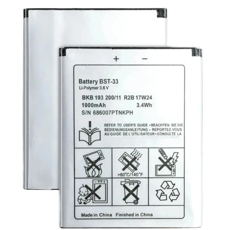 Для Sony Ericsson W205 W300 W300i W302 W395 W595 W595a W610 W610i W660 W705 W705u 1000 мАч BST-33 литий-ионный аккумулятор для мобильного телефона