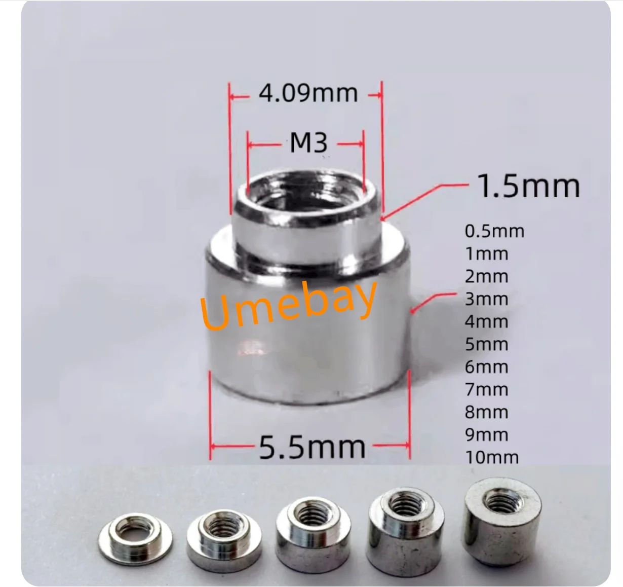 50 pieces, (blind holes)，SMTSO-M3-11ET./12ET/12.5ET/13ET/14ET/15ET/16ET/17ET/18ET/19ET/20ET/22ET/25ET/26ET/30ET