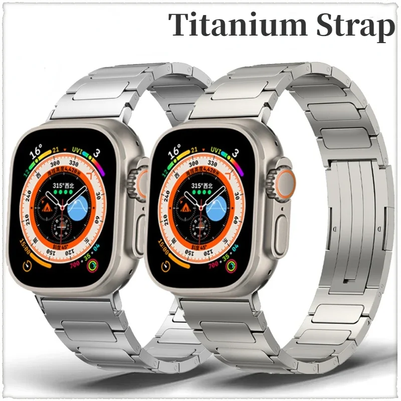 Titanium Alloy Watch Strap for Apple Watch Ultra 2 49mm 9 8 7 6 5 4 SE 45mm 44mm Luxury Wristband Accessories for iwatch 3 42mm