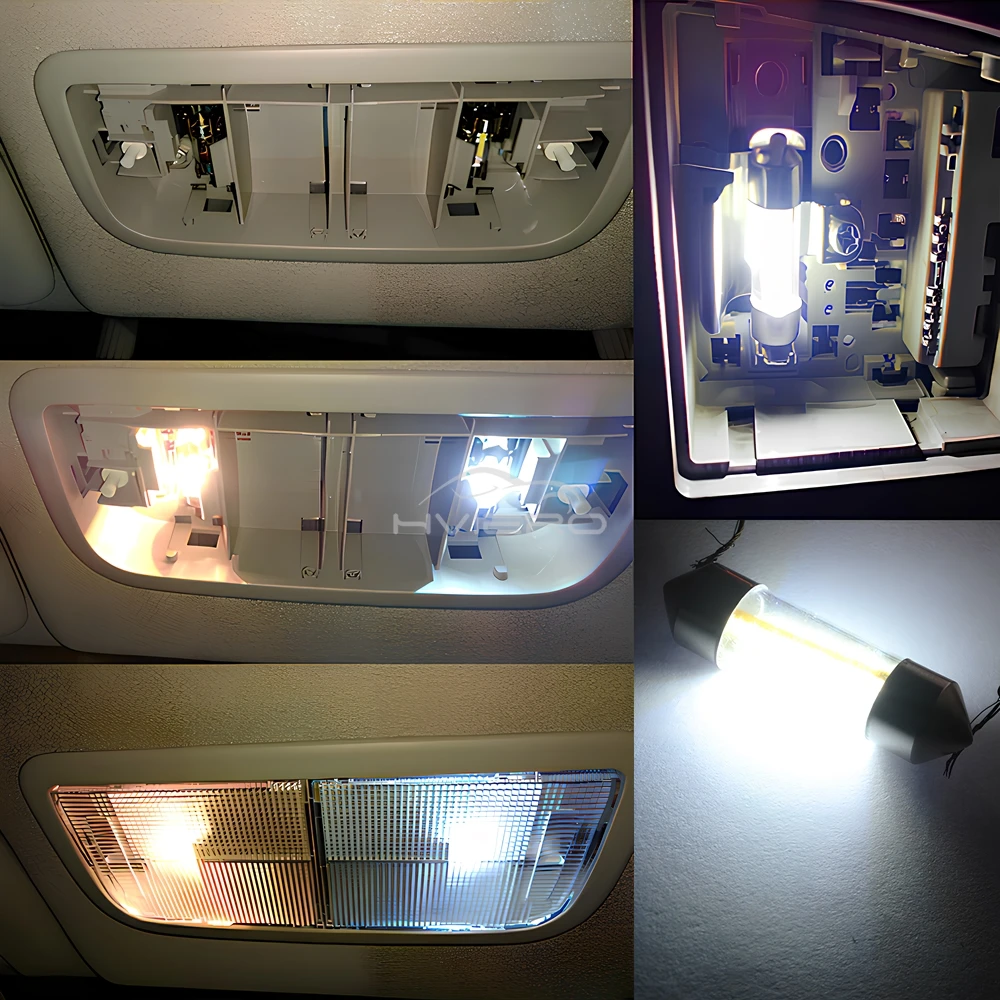 1/2/10pc Car C5W C10W COB 360 Degree LED Bulbs Festoon 39mm 41mm Interior Dome Door Reading Lamp White Trunk License Plate Light
