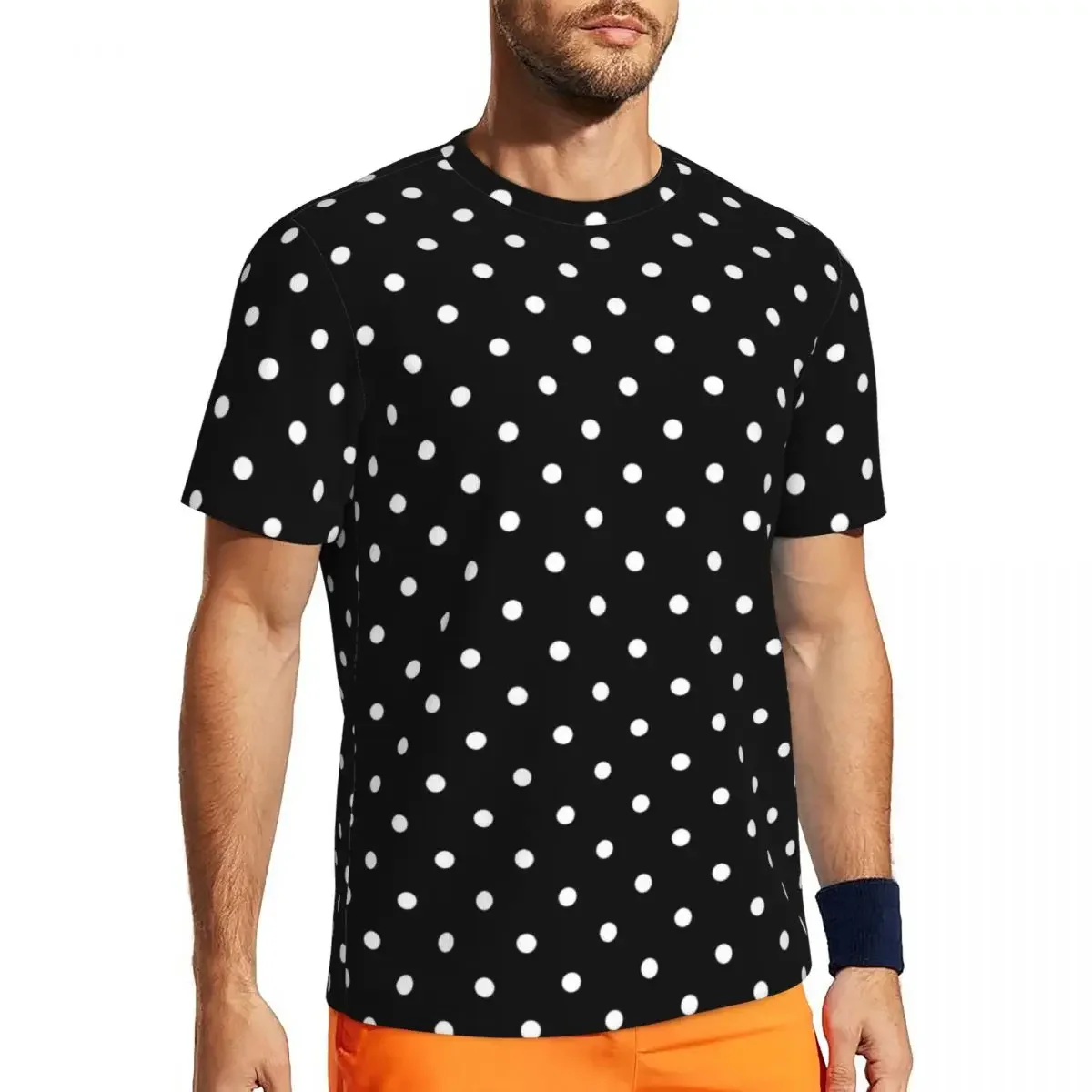 Fashion Polka Dots T-Shirt Men Gym T-Shirt Tops Harajuku Fashion Men's T-Shirts Summer Men Short Sleeve Tee T-Shirts Man Clothes