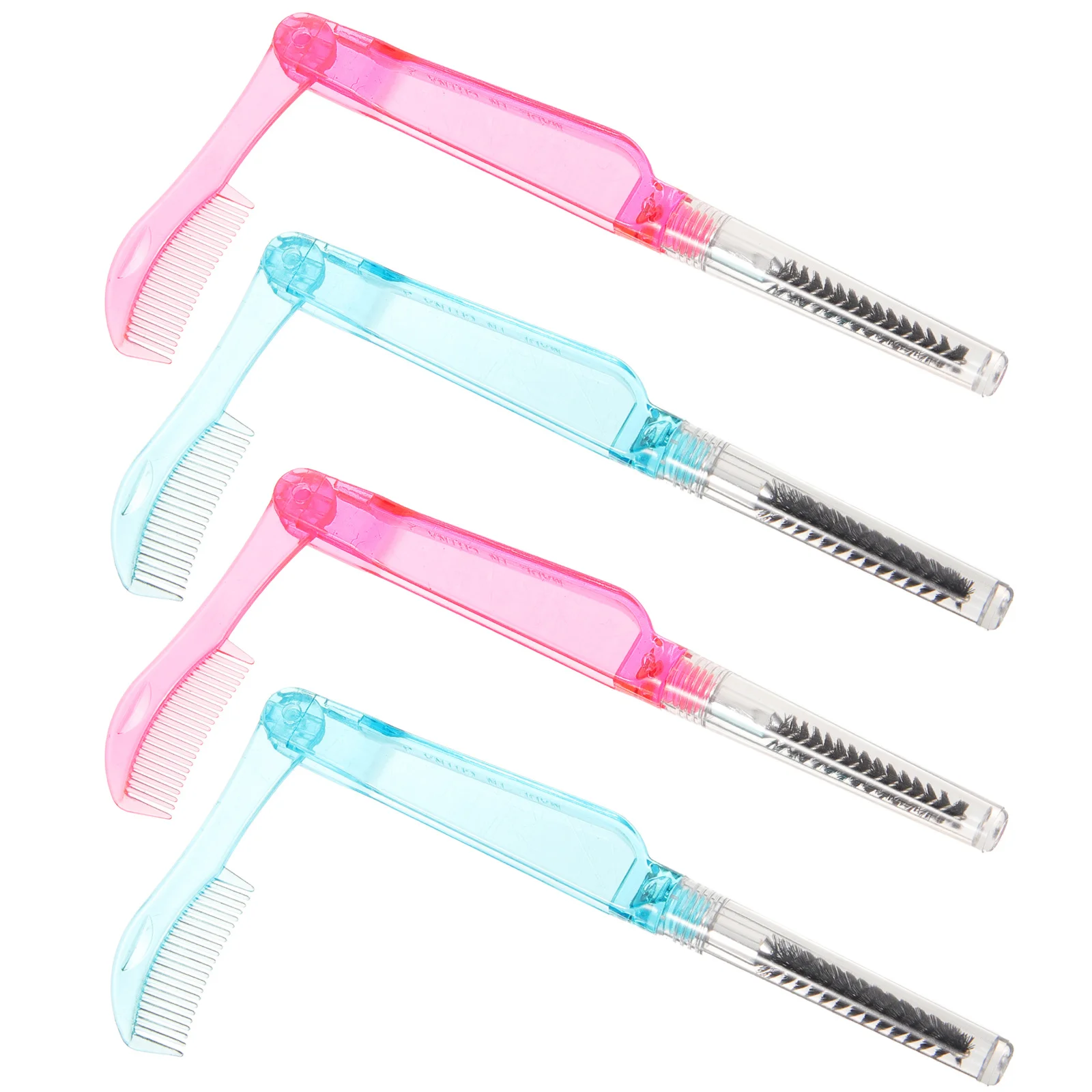 4-delige mini-wimperborstelkamset Opvouwbaar reisontwerp voor gladde wimperverzorging met of zonder mascara Gemakkelijk mee te nemen