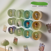 Round Wall-Mounted Organizer with Lid Multi-Use Storage for Blind Boxes Anime Figures Badges Dust-Proof Damage-Free Hanging