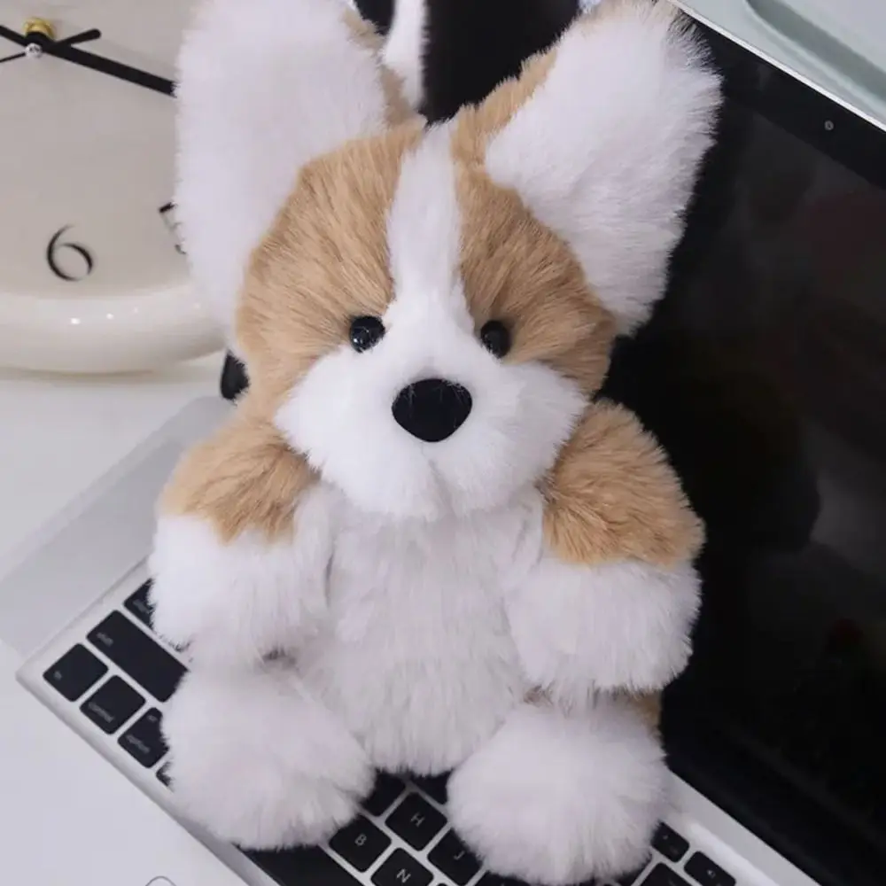 Cachorro samoyedo Diy muñeca Corgi Material bolsa puede mover orejas con grabación animales de peluche Material Kit Diy Corgi