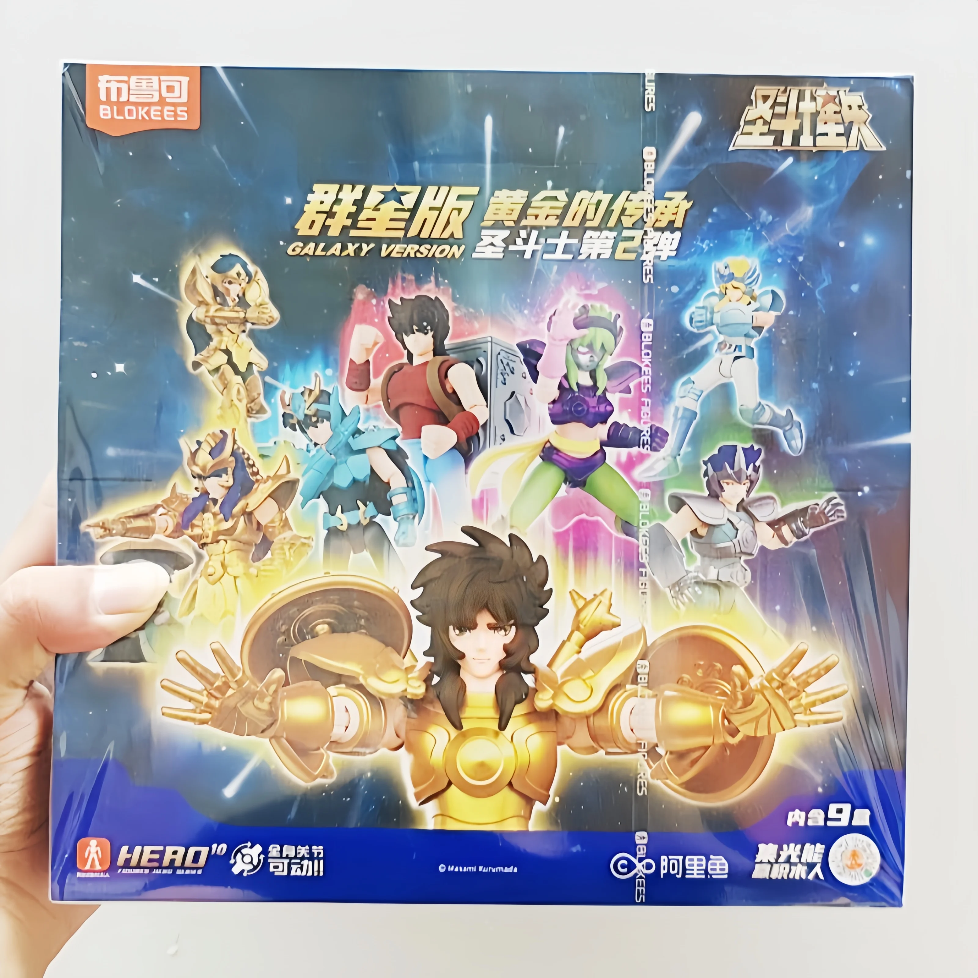 

НОВАЯ Blokees Saint Seiya Blind Box GALAXY 02, ВЕРСИЯ «Наследие золотого святых» Скорпион Milo Leo Aiolia Aries Mu Модель робота