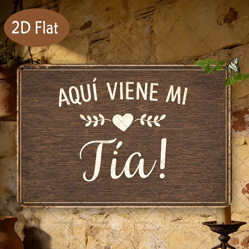 2D FLAT, 1pc Spanish Slogan Vintage Sign 8X12 Inches, Iron Metal Wall Art with 