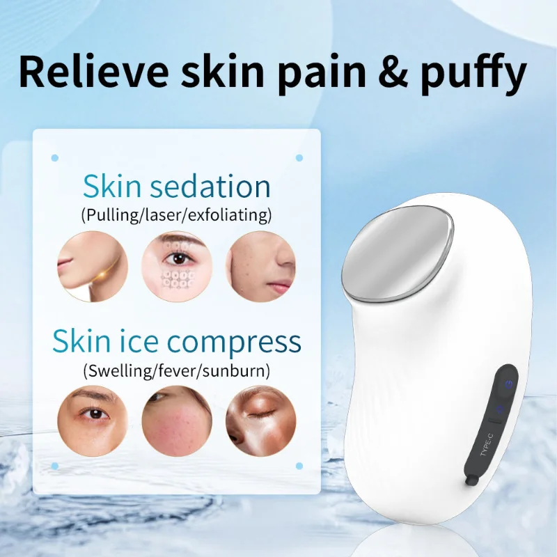 Rechargeable Hot and Cold Face Massager New Handheld Facial Massager Anti Aging Device Electric Skin Care Kit Tool