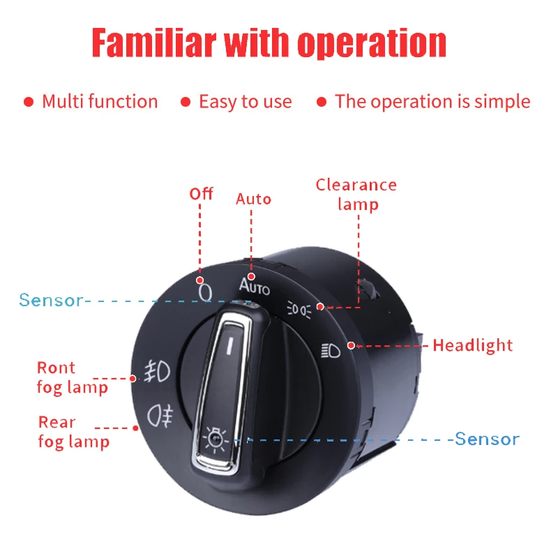 Car Automatic Fog Headlight Control Switch For Volkswagen Skoda Fabia Combi Tour NJ Skoda Octavia 5E Scout 3 MK3 5E0 941 431D