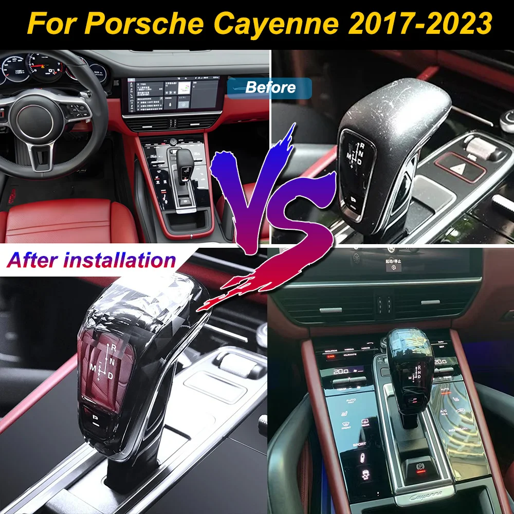

Car Set Crystal Gear Shift Knob Lever Stick Handle Accessories Automatic Gearbox Gear for Porsche Cayenne Panamera 2017-2023