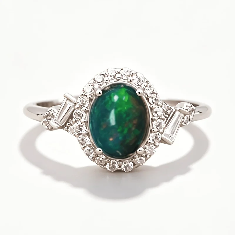 1pce 68mm Natural Opal S925 Sterling Silver Ring | Play-Of-Color | Vintage | Halloween, Christmas, And Black Friday Gifts 113