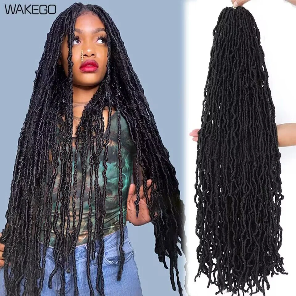 18 24 36 Inch Faux Locs Crochet Hair 6 Packs Soft Locs Crochet Hair Pre Looped Synthetic Hair Extensions for Women 21Strands/Pcs