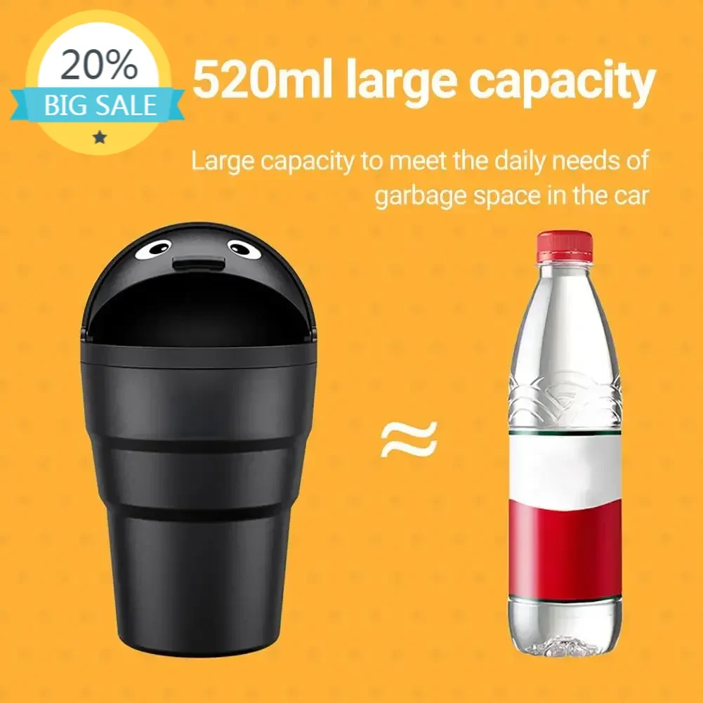 

Cute & Leakproof Car Trash Can - Universal Auto Organizer Storage Box With Swing Lid
