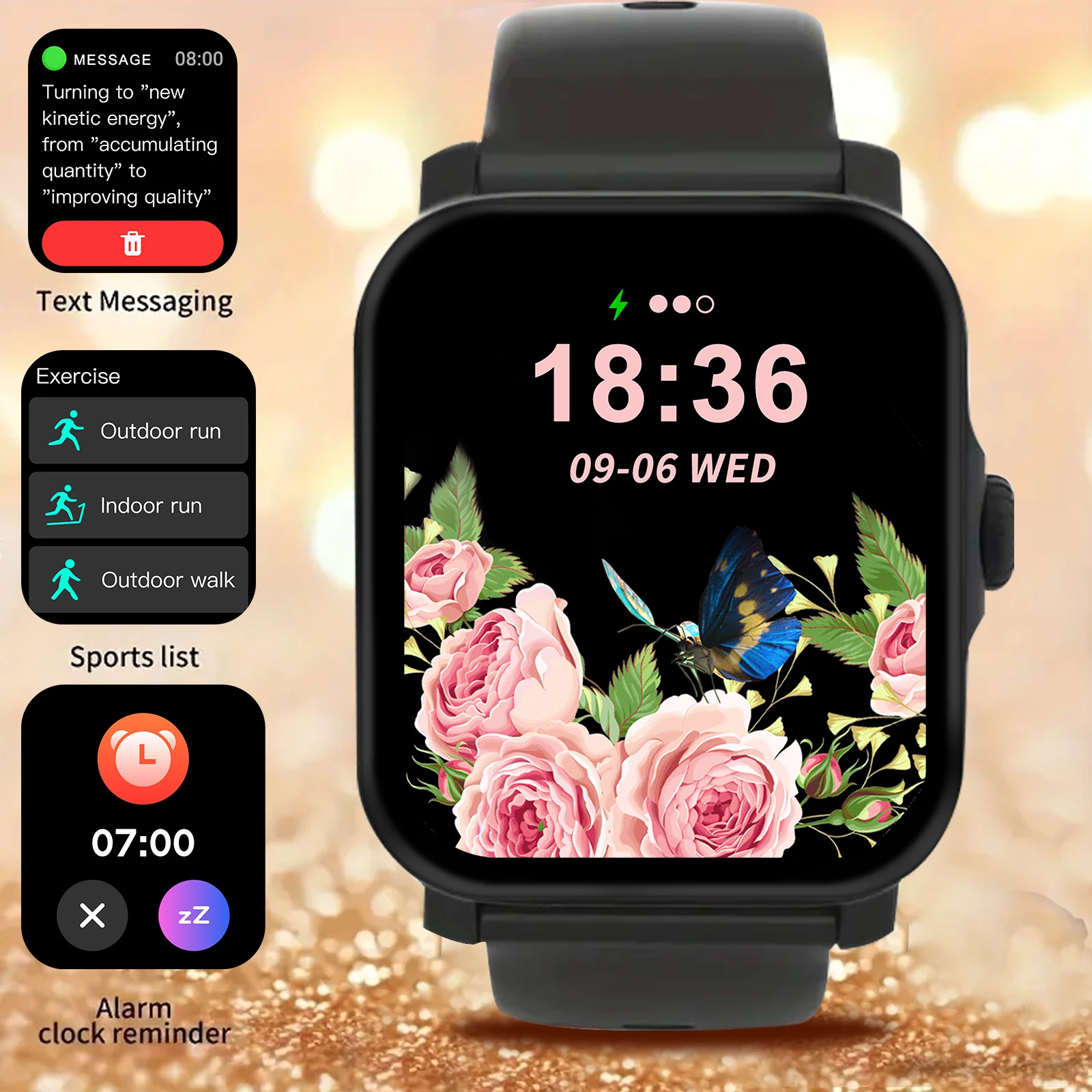 

Smart watch, wireless calling /dial, for iPhone/Andriod, calling reminder and rejection,Various APP Reminders