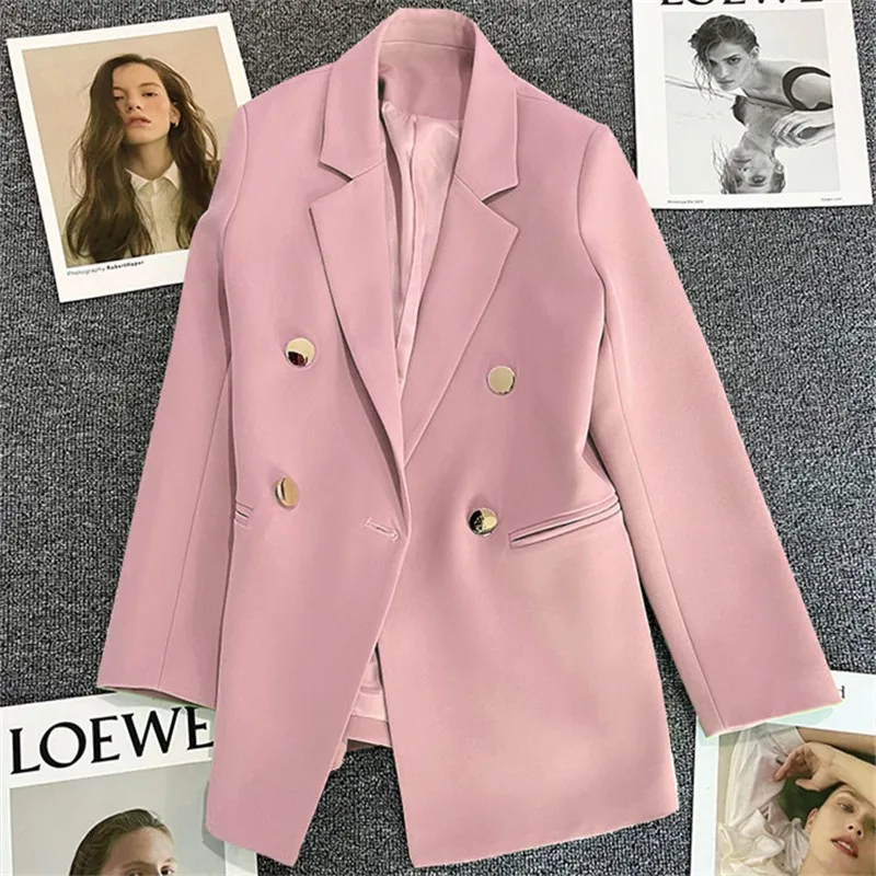 Blazer autunno inverno Giacca da donna elegante Abito doppiopetto casual chic Cappotti moda coreana Capispalla da donna da ufficio slim fit