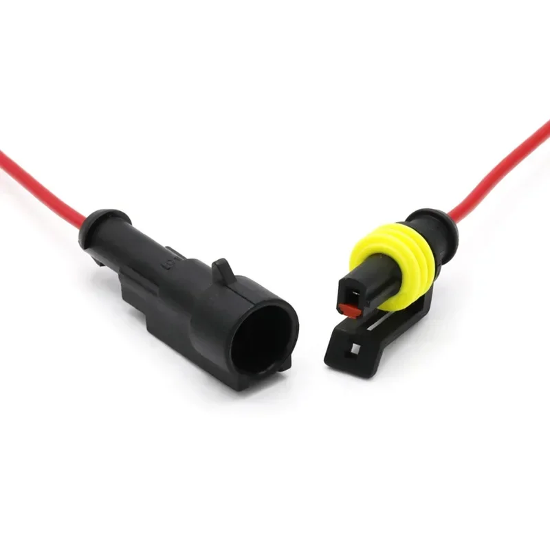 5/20/100 conjuntos amp 1p 2p 3p 4p 5p 6p à prova dwaterproof água conector automático macho fêmea plug com 15cm 18awg cabo de fio hid chicote para