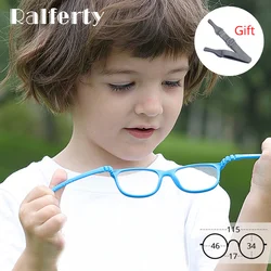 Ralferty Kids Glasses Frame Children Unbreakable Non-screw TR90 Silica gel Eyeglasses With Lanyard Optic Glasses Spectacles K303
