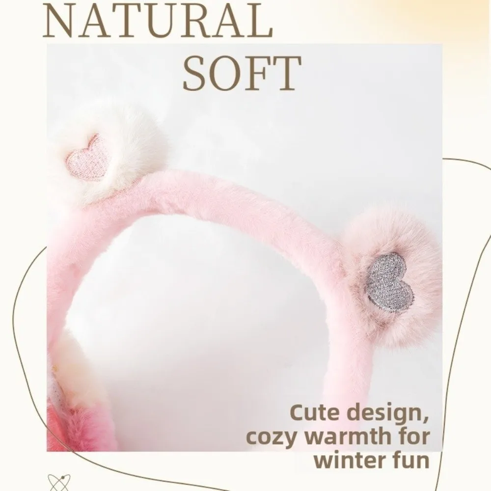 هدايا الحب القلب الشتاء غطاء للأذنين Coldproof طوي فو هوب عقال أدوات دافئة حماية آذان الدب رقيق غطاء للأذنين #2