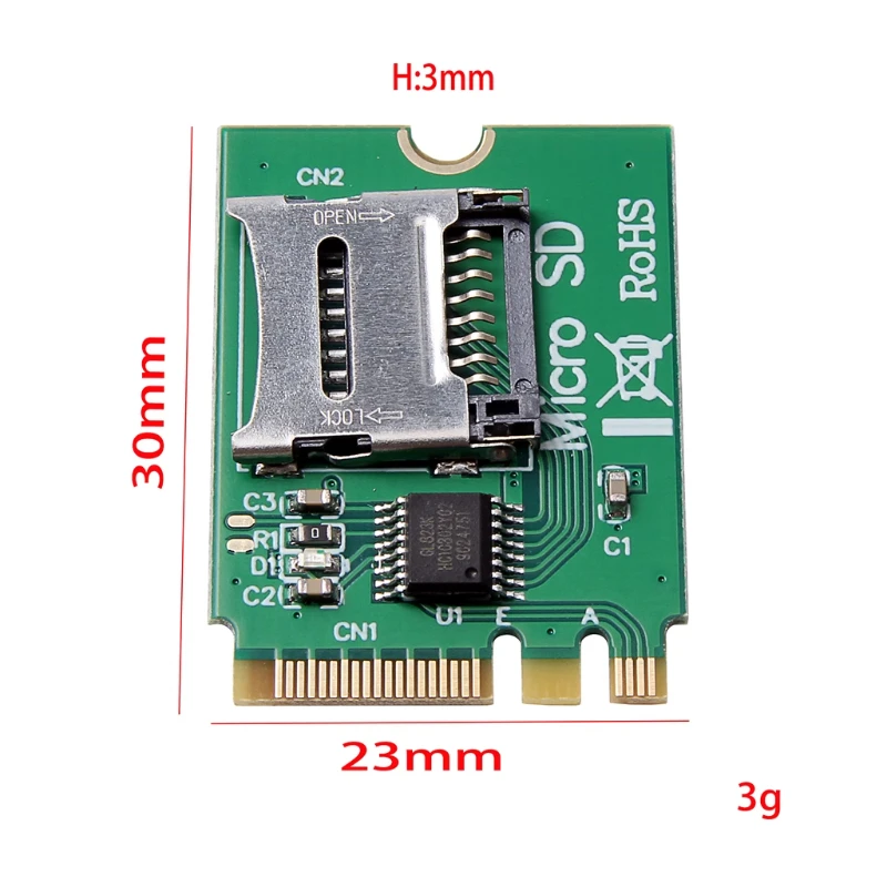 NGFF M.2 A/E KEY wireless network card interface to Micro SD SDHC TF card reader adapter card