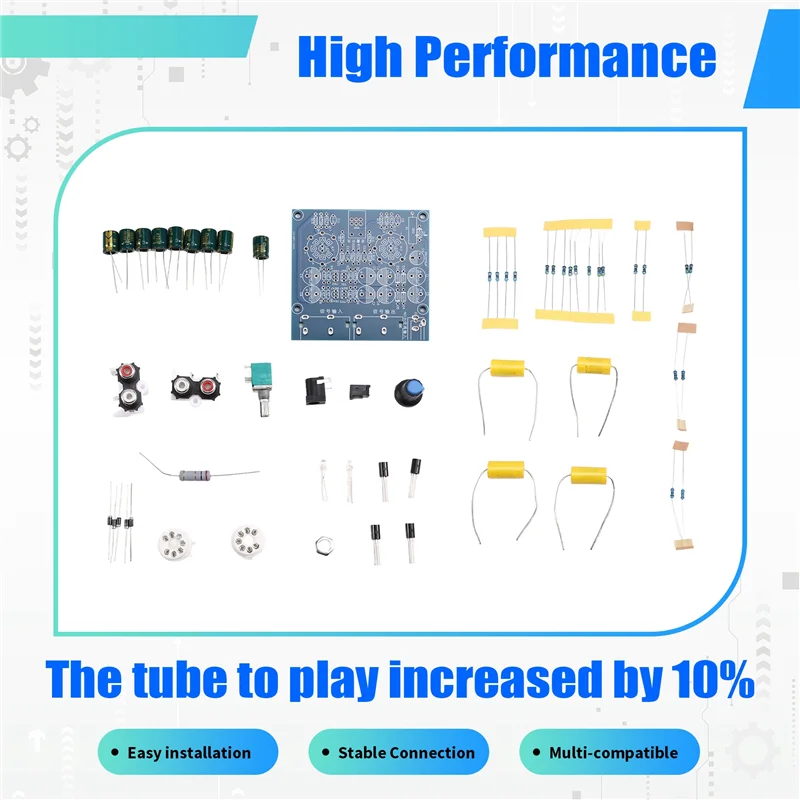 ABMF-6J1 Hifi Stereo Electronic Tube Preamplifier Board Finished Preamp Amplifer Module DIY Kits Bile Amp Effect Tool Parts