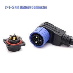 1pc M25 Battery Connector IP67 2+3/2+1+3/2+1+5 Energy Lithium Electric Bicycle Charging Port M25 Plug With Cable Scooter Socket