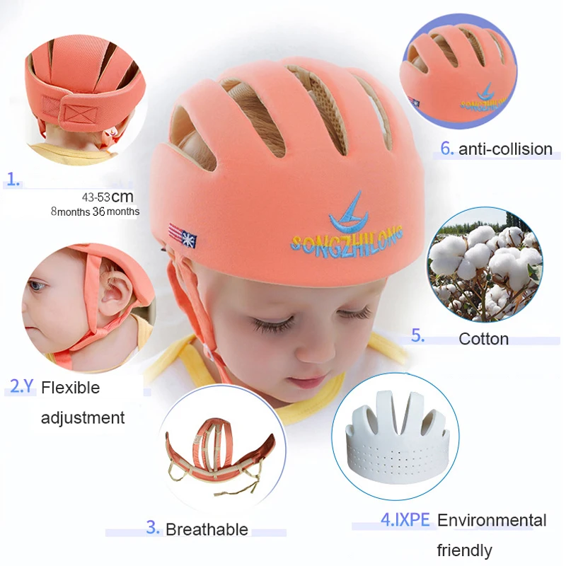 Adjustable Baby Helmet for Newborn 6 18 Months Toddler Hat Kids Helmet Safety Baby Crawling Walking Head Protection Hat Baby Cap