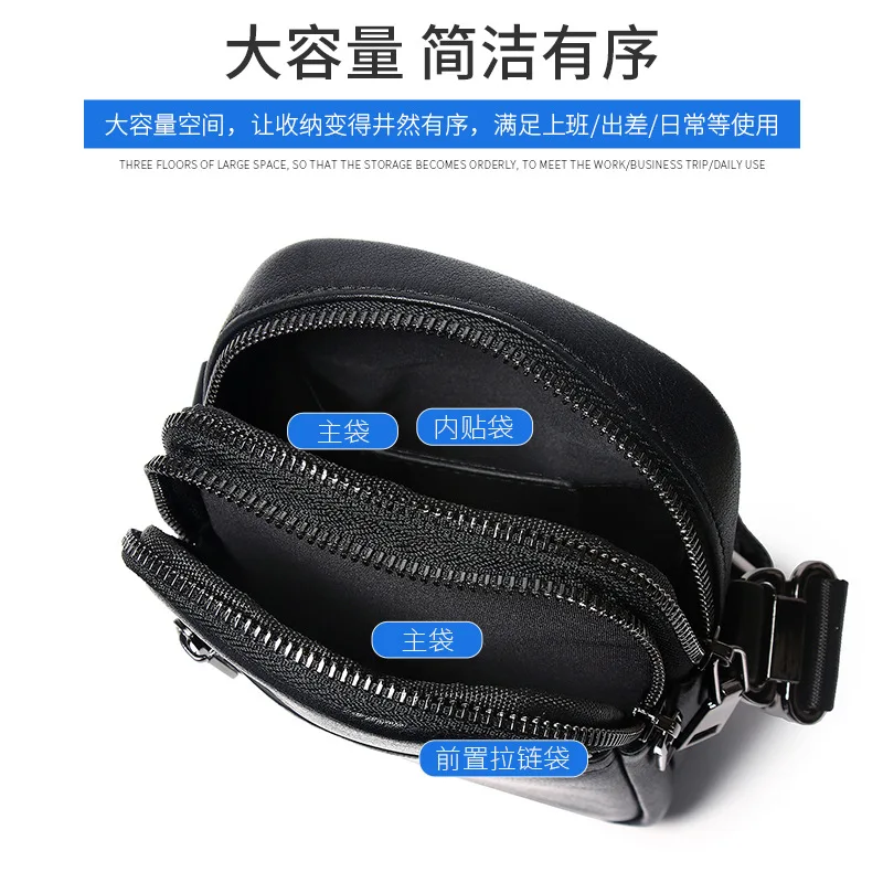 Top Layer Cowhide Lightweight Genuine Messenger Luxury Leather Briefcases Men High-end Large Capacity Men's Shoulder Crossbody