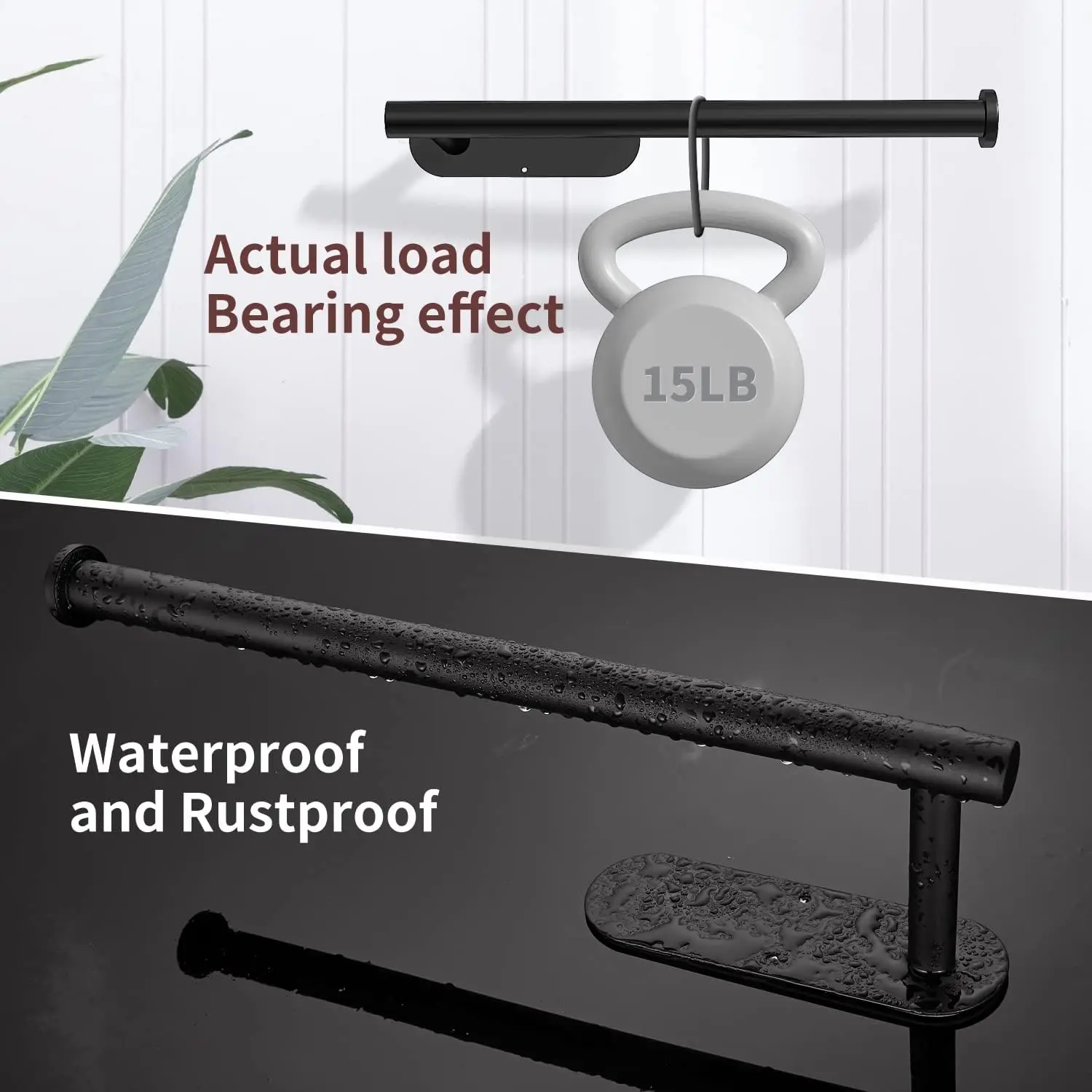 Paper Towel Holder Under Cabinet Wall Mount for Kitchen Towel, Self-Adhesive Bar, Rack, Stainless Steel 13 inch