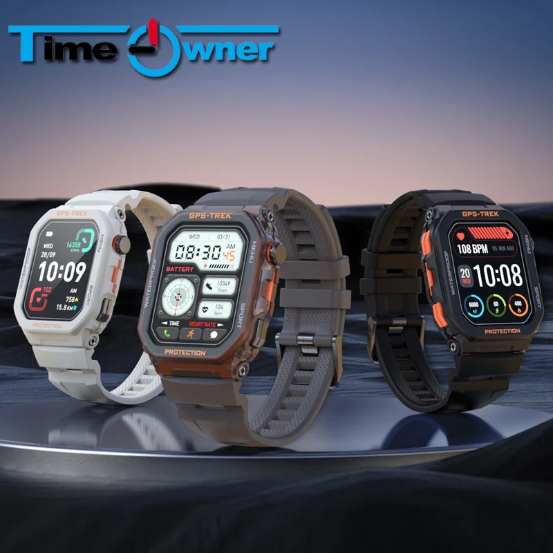 مالك الوقت GPS ساعة ذكية بلوتوث اصنع/الرد على المكالمات الهاتفية Smartwatch معدل ضربات القلب تتبع اللياقة البدنية ساعة في الهواء الطلق مقاوم للماء