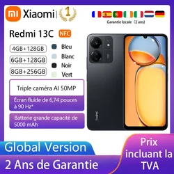 Xiaomi Redmi 13C, teléfonos inteligentes, NFC, MediaTek Helio G85, pantalla de caída de puntos de 6,74 pulgadas, 90 Hz, cámara de 50 MP, 5000 mAh, versión global