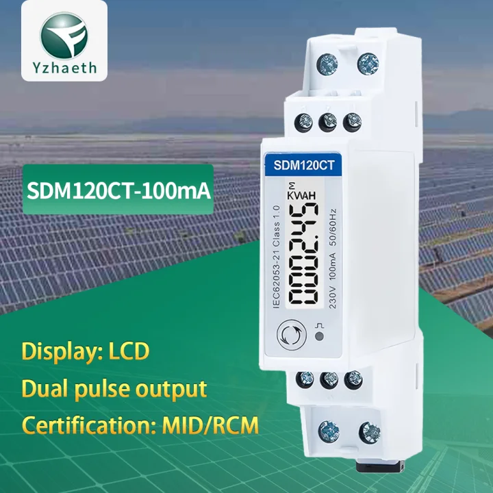 Eastron SDM120-Modbus With CT Solar Single Phase Smart Electricity Meter Modbus 100a Digital Energy Meter Modbus