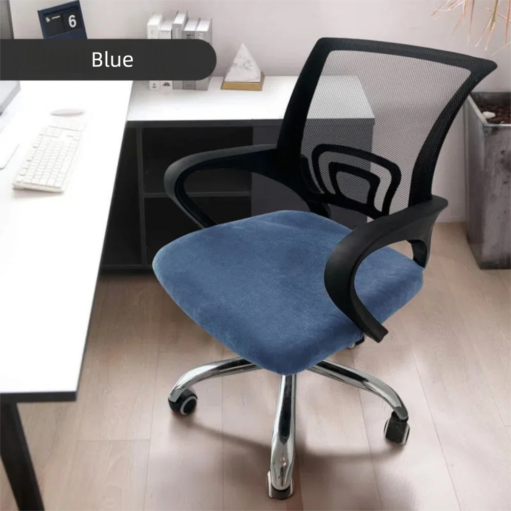 Universal Elastic Office Chair Cover Washable Velvet Rotating Chair Seat Cover Removable Dust Cover Home Office