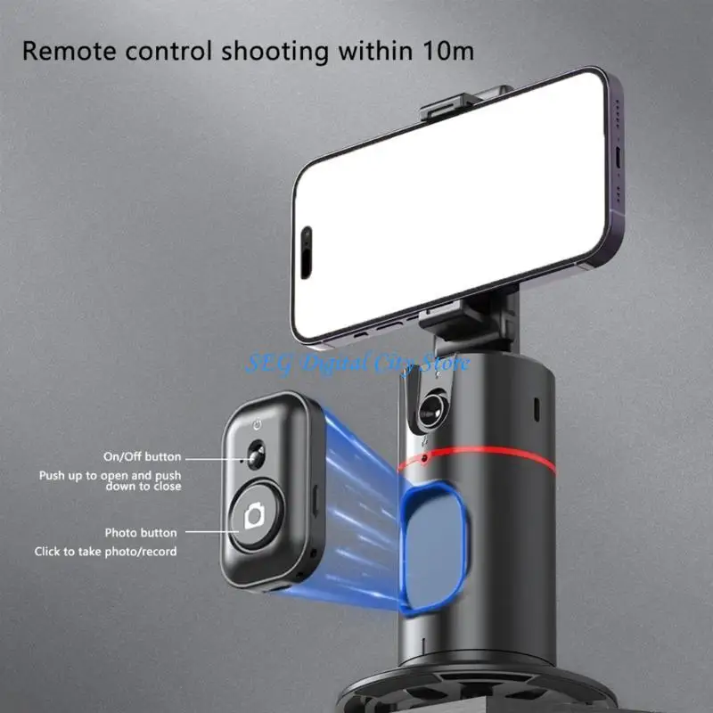 

U75B Rechargeable Auto Tracking Phone Stand Stand for Video Recording 360 Degree Rotating Auto Face Tracking Tripod