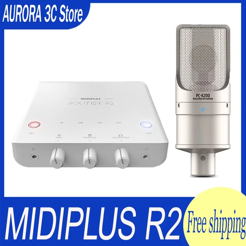 Midiplus R2 Special Microphone Equipment Lossless Conversion Stereo Output Microphone Customized Live/K Song/Computer/Soundboard