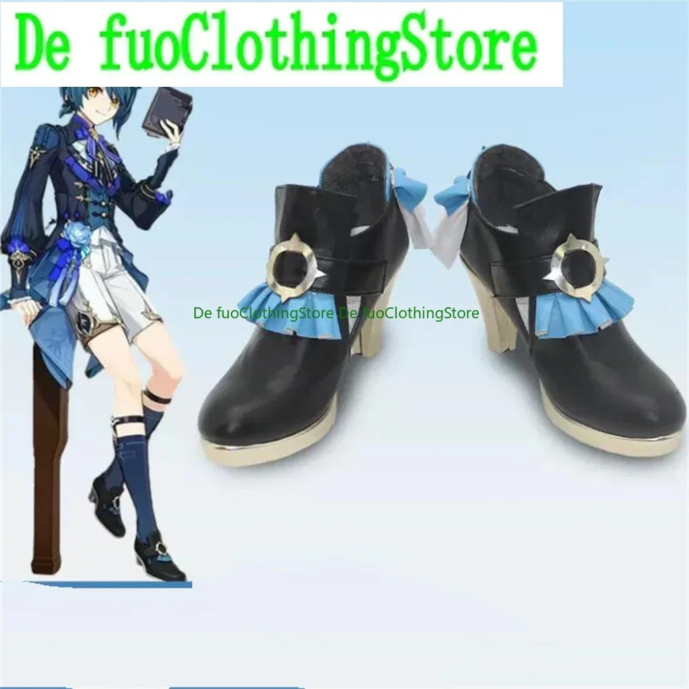 

Xingqiu Xing qiu Genshin Impact Обувь для косплея Сапоги Игра Аниме Вечеринка Хэллоуин Рождество DefuoClothing Магазин обуви