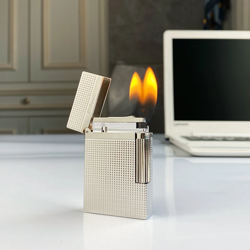 Commemorative Edition Luxury Butane Lighter Single & Double Flame Ping Sound Natural Paint Cigarette Smoker 16013