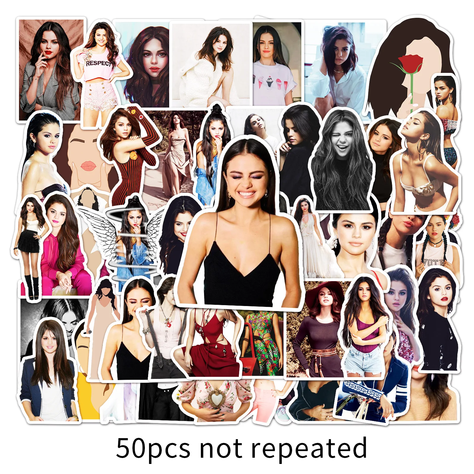 10/30/50pcs  Selena Gomez  Star Actor Singer Pop Stickers Sexy Scooter Scrapbook Diy Kids Toys Car Waterproof Decal  Stickers