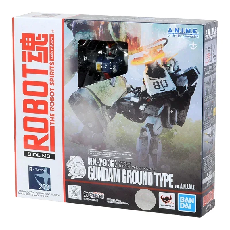 W magazynie Bandai Original Genuine THE ROBOT SPIRITS RX-79 G GUNDAM GROUND TYPE Ver. Zabawki modele Anime figurka kolekcjonerska