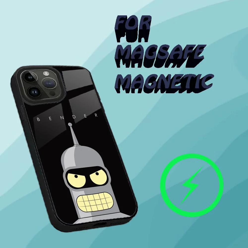 Anime Phone Case For iPhone 15,14,13,12,11,Plus,Pro,Max Mini Magsafe F-Futurama B-Bender Magnetic Wireless Charging