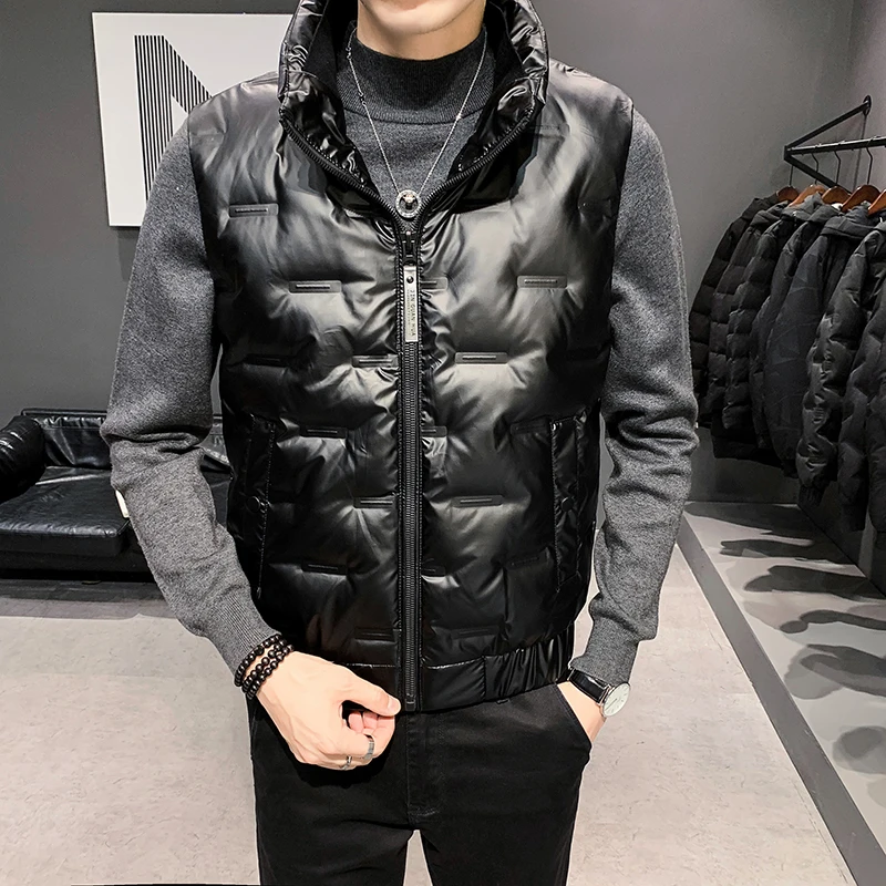 Solid giacca da uomo gilet senza maniche capispalla piumini uomo autunno inverno gilet caldo addensato gilet gioventù top abbigliamento