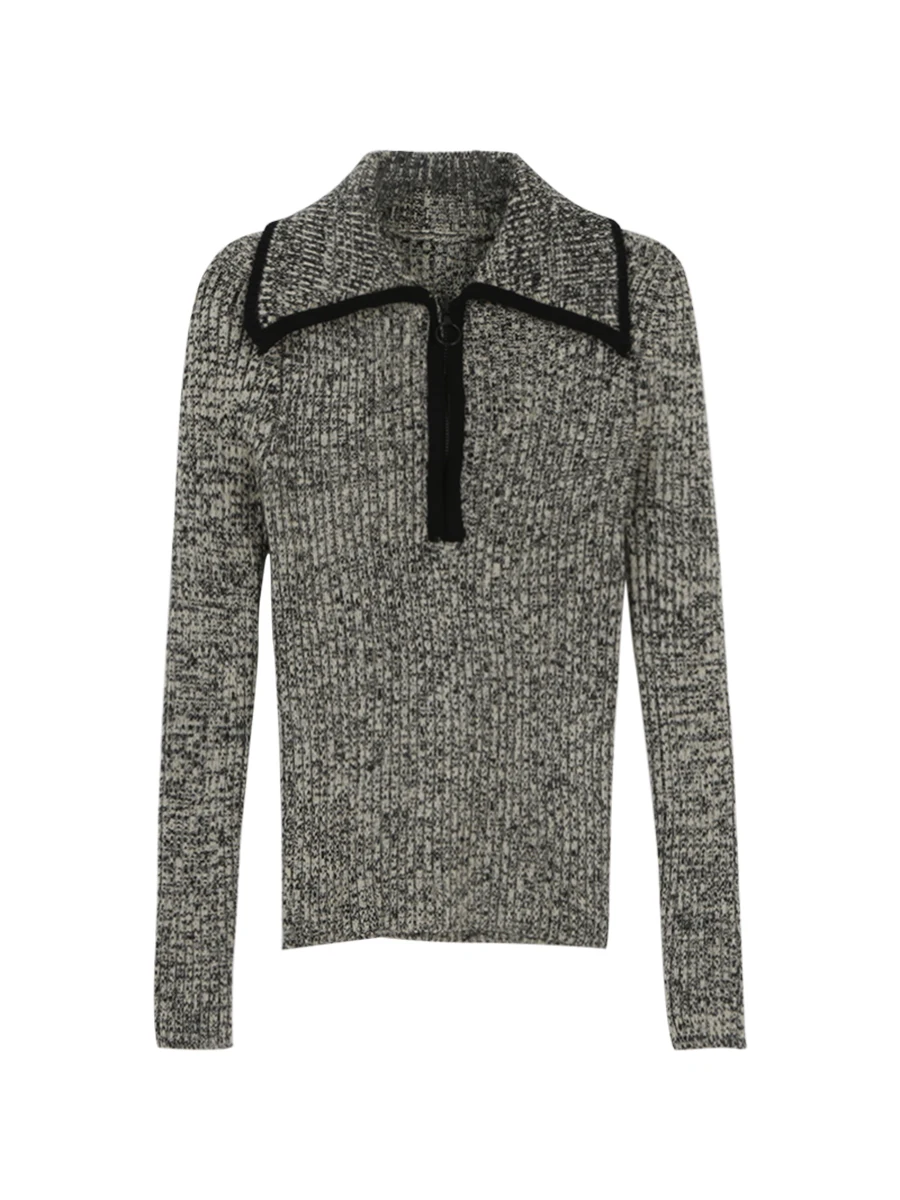 Thiened Zipper Sweater Women's Autumn New Sle Base Layer Inner Wear ey High-End Knitted irt Faionable Commute Sle