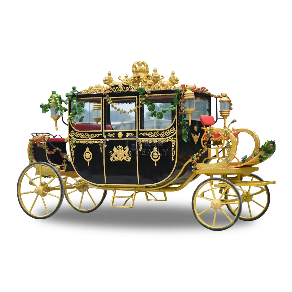 Factory Customized Luxury Electric Royal Carriage For VIP Reception European Style Carriage Sightseeing Electric Carriage