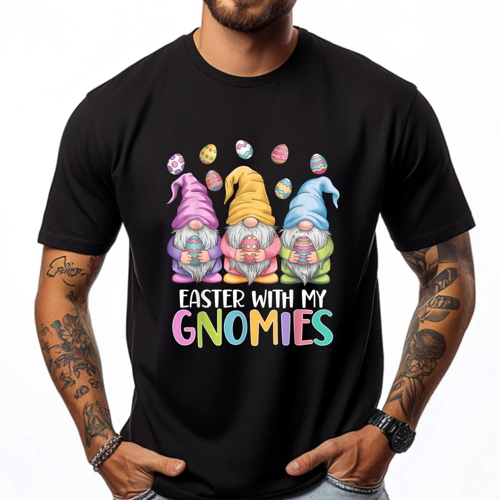 

Easter With My Gnomies Egg Hunt Happy Easter Day Gnome Men Graphic Tees Fashionable and Trendy New Shirts And T-Shirts EU SIZE