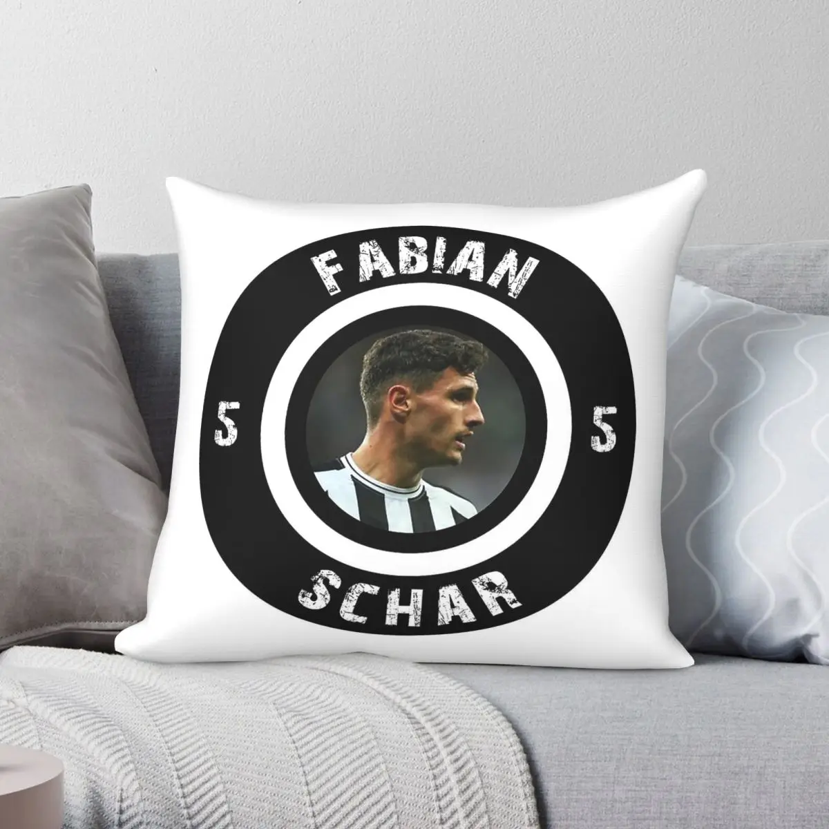 Funda de almohada cuadrada Fabian Schar, funda de almohada decorativa con cremallera creativa de terciopelo y lino de poliéster, funda de cojín para el hogar