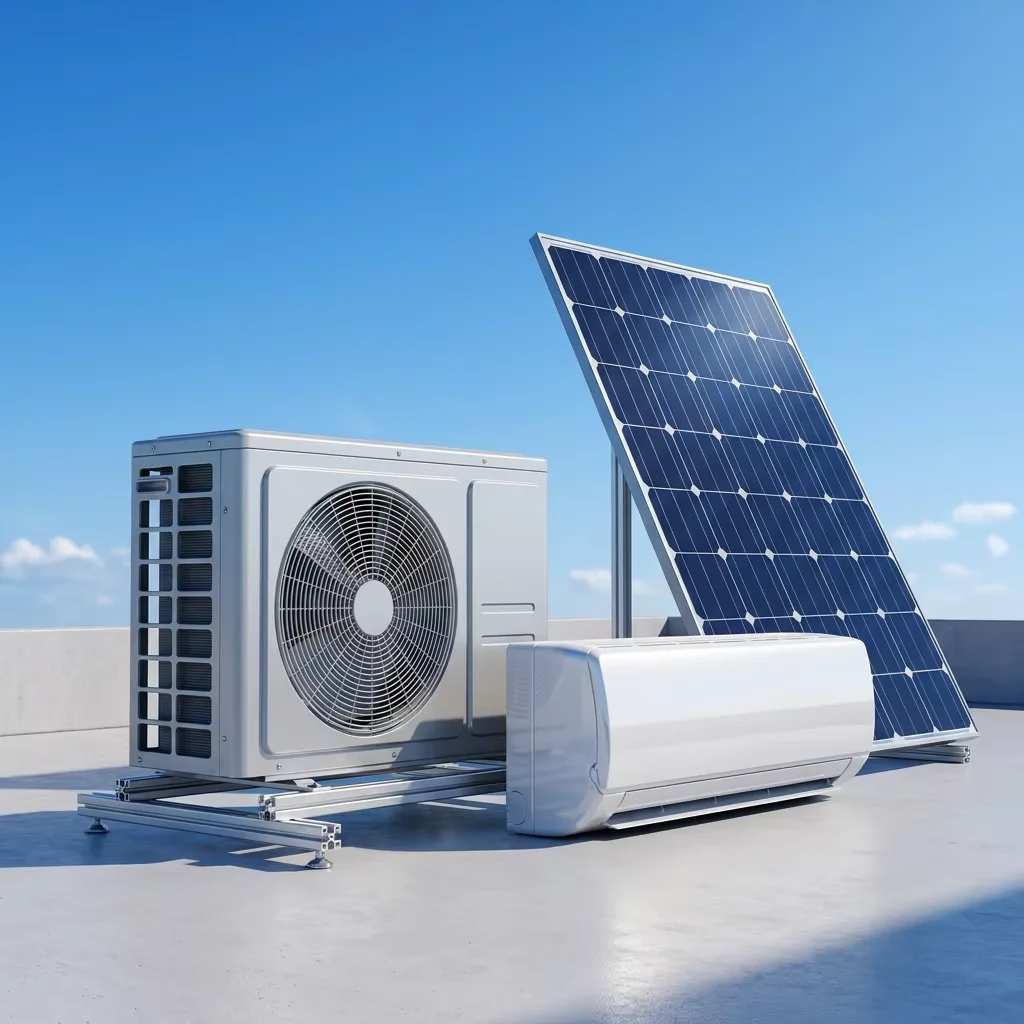 CE Certified No Inverter Solar Air Conditioner Hybrid ACDC Cooling Heating 12000-34000 BTU Smart AC