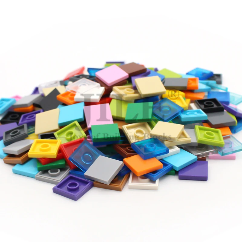 100 pçs moc diy blocos de construção figura tijolos clássicos telha 2x2 educacional criativo compatível com 3068 acessórios brinquedos