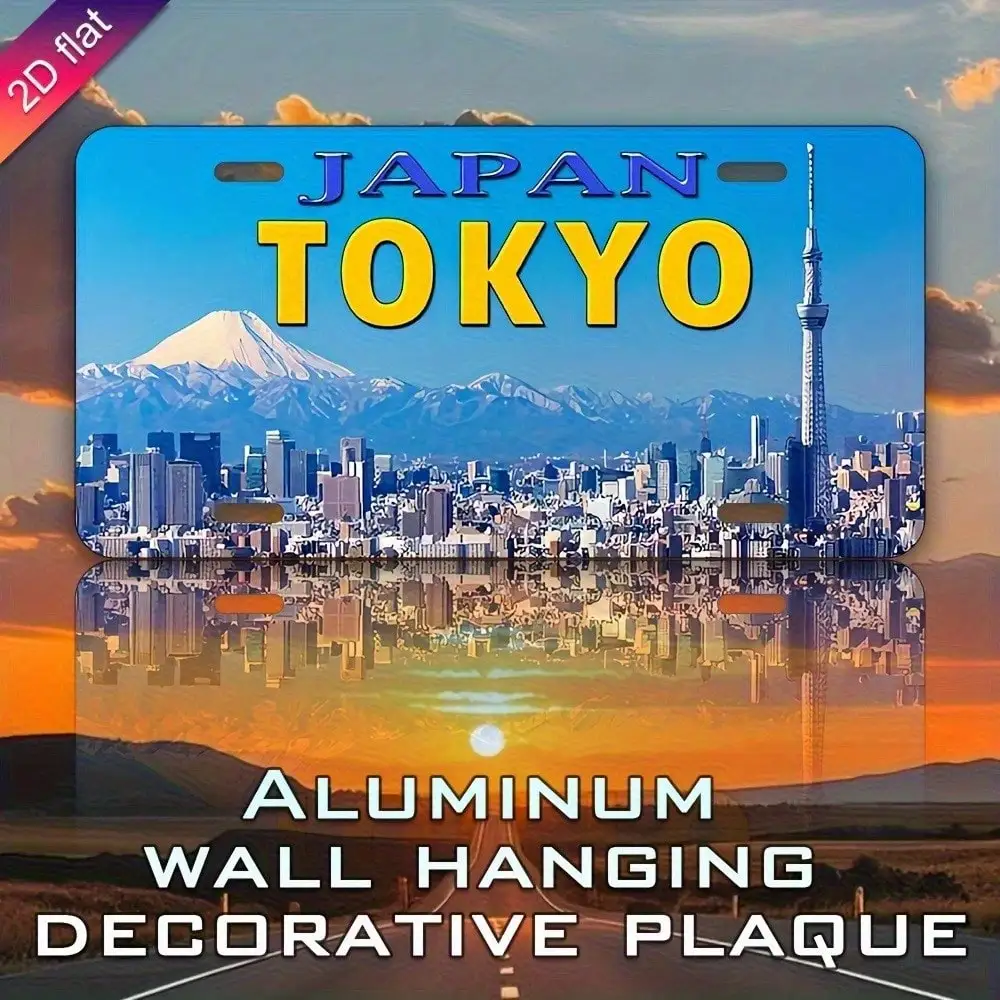 

Retro Tokyo License Plate Aluminum Metal Sign UV Print Wall Decor Man Cave Gift